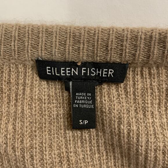 Eileen Fisher S 100% Merino Wool Tunic Sweater Dress Brown Side Split *flaw - Picture 3 of 9